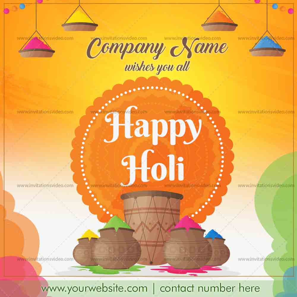 Holi Wishes Greeting 6 | Customized festival wishes with name